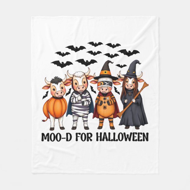Couverture Polaire Funny Highland Cow Moo-d pour Halloween (Devant)