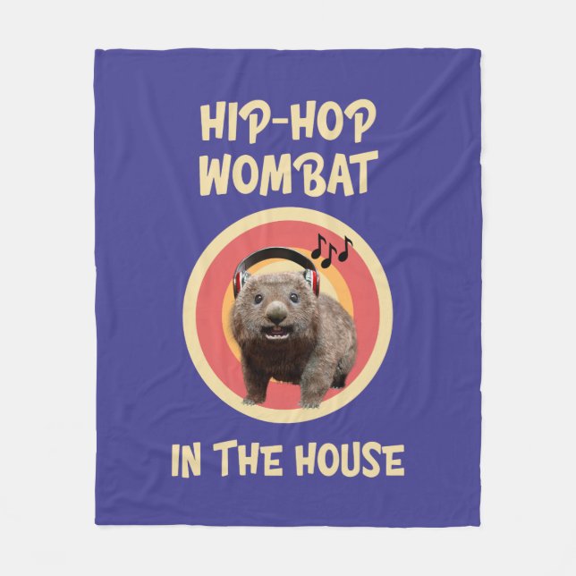 Couverture Polaire Funny Hip-hop Wombat à la Maison (Devant)