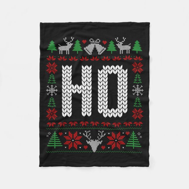 Couverture Polaire Funny Ho Ugly Christmas Sweater Couples Matching X (Devant)