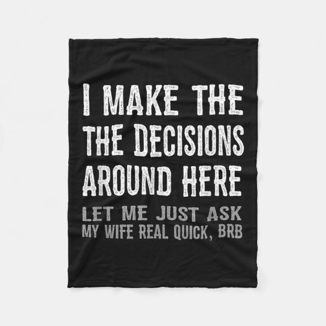 Couverture Polaire Funny Husband Quote - Let Me Ask My Wife Gift  (Devant)