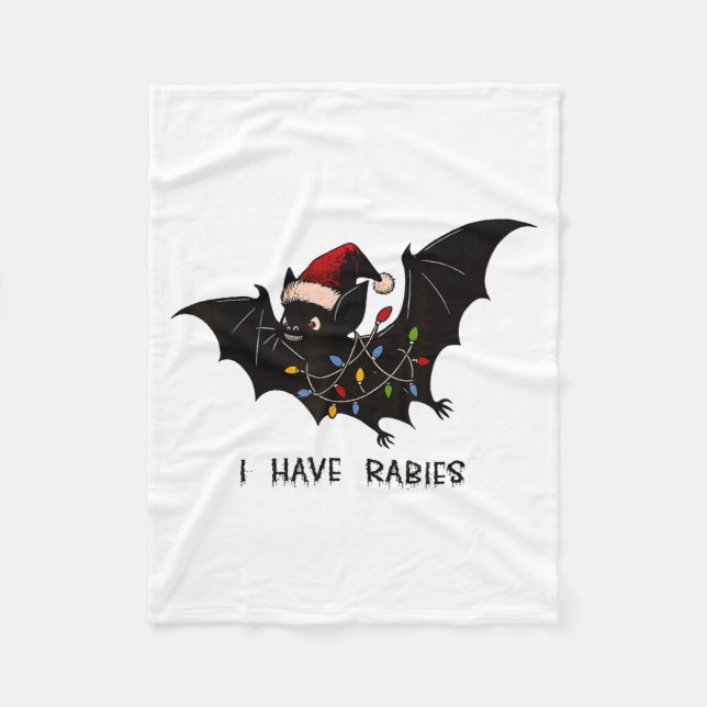 Couverture Polaire Funny I Have Rabies Christmas Bat Matching Holiday (Devant)