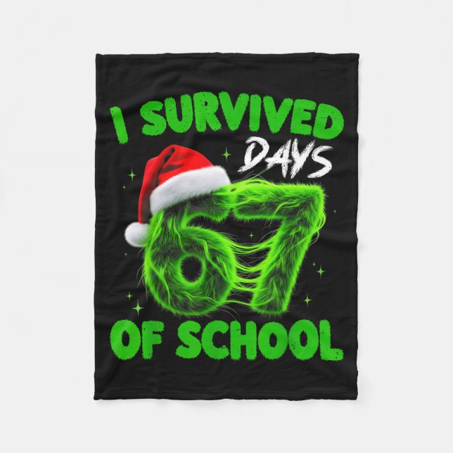 Couverture Polaire Funny I Survived 67 Days Of School Christmas Kids  (Devant)