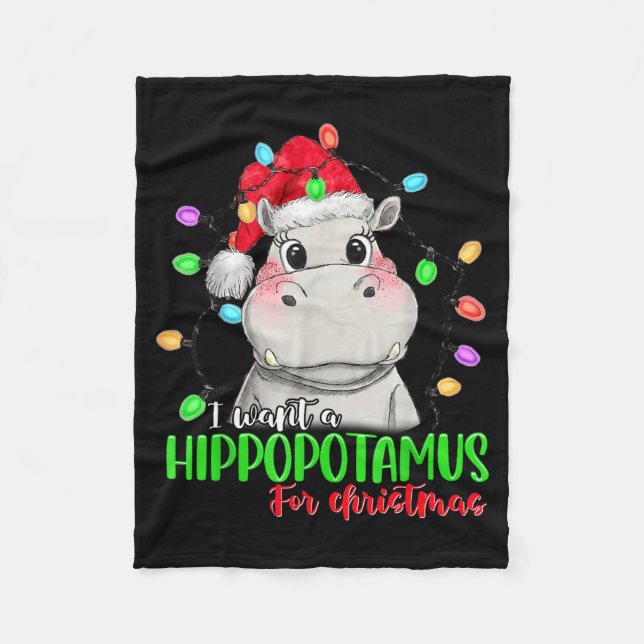 Couverture Polaire Funny I Want A Hiptamus For Christmas Xmas Hip Lov (Devant)