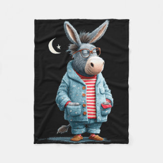 Couverture Polaire Funny in pajama for sleepwear and donkeys 