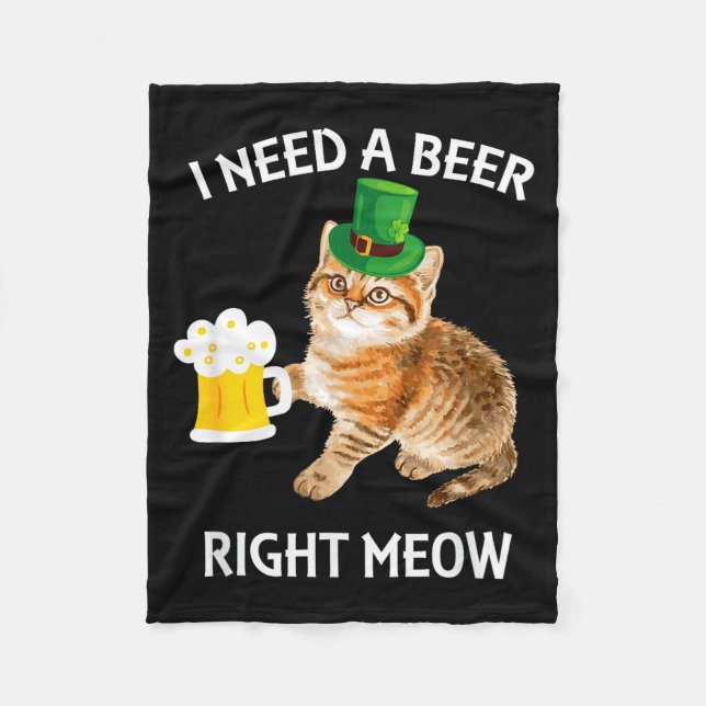 Couverture Polaire Funny Irish Beer Cat St Patricks Day Drinking With (Devant)