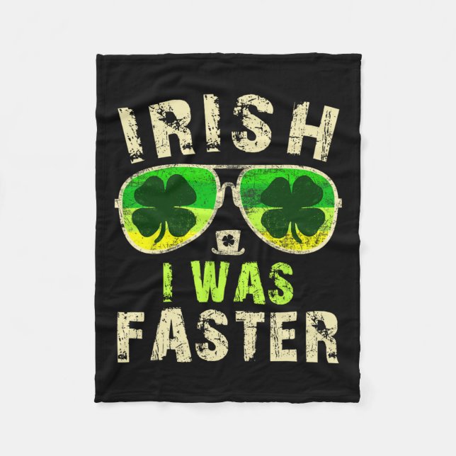 Couverture Polaire Funny Irish J'Étais Plus Rapide Runner St. Patrick (Devant)