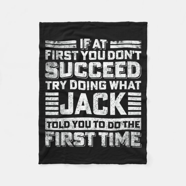 Couverture Polaire Funny Jack If At First You Don't Succeed Try Doing (Devant)