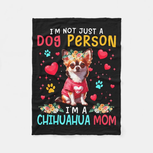 Couverture Polaire Funny Joke I'm A Chihuahua Mom Floral Dog Owner Fa (Devant)