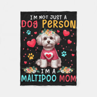 Couverture Polaire Funny Joke I'm A Maltipoo Mom Floral Dog Owner Fam