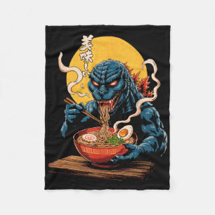 Couverture Polaire Funny Kaiju Manger Ramen japonais Monster Lover Bi