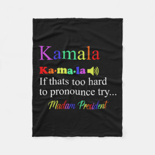 Couverture Polaire Funny Kamala Harris 2024 Madame la Présidente Harr