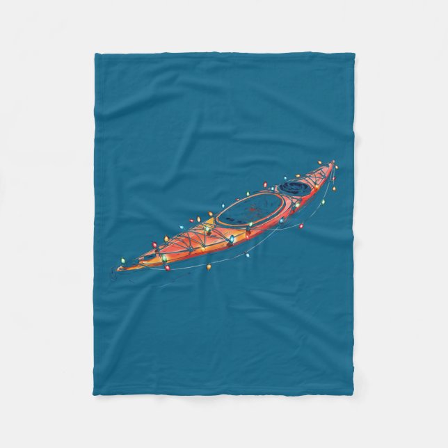 Couverture Polaire Funny Kayak Christmas Graphics Lights Lover Kayaki (Devant)