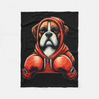 Couverture Polaire Funny Kickboxing Or Boxing Boxer Dog 
