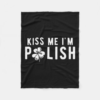 Couverture Polaire Funny Kiss Me Je suis Polonaise St. Patricks Day
