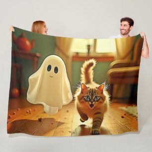 Couverture Polaire Funny Kitten Éffrayant Friend Design