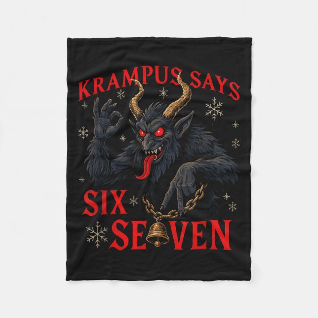 Couverture Polaire Funny Krampus Says Six Seven 6 7 Meme Christmas Xm (Devant)
