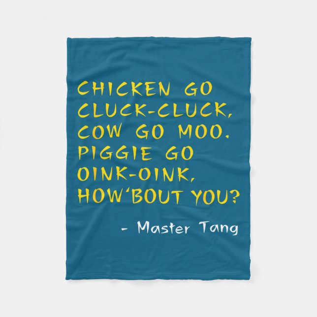 Couverture Polaire Funny Kung W Movie Quotes - Chicken Go Cluck Cow G (Devant)