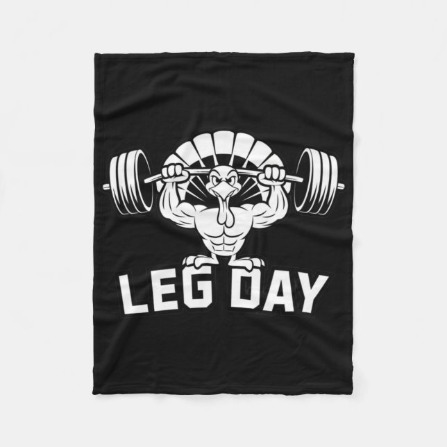 Couverture Polaire Funny Leg Day Thanksgiving Turkey Deadlifting Dead (Devant)