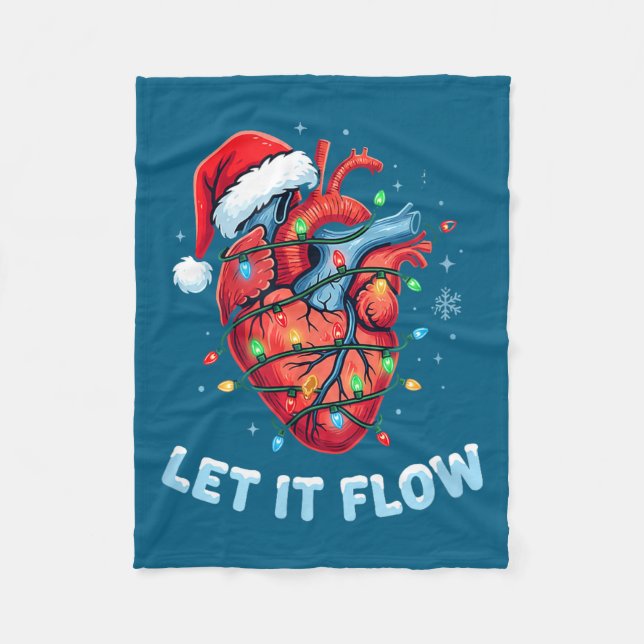 Couverture Polaire Funny Let It Flow Heart Anatomy Nurse Christmas  (Devant)