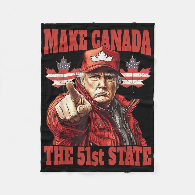 Couverture Polaire Funny Make Canada 51e État (Devant)