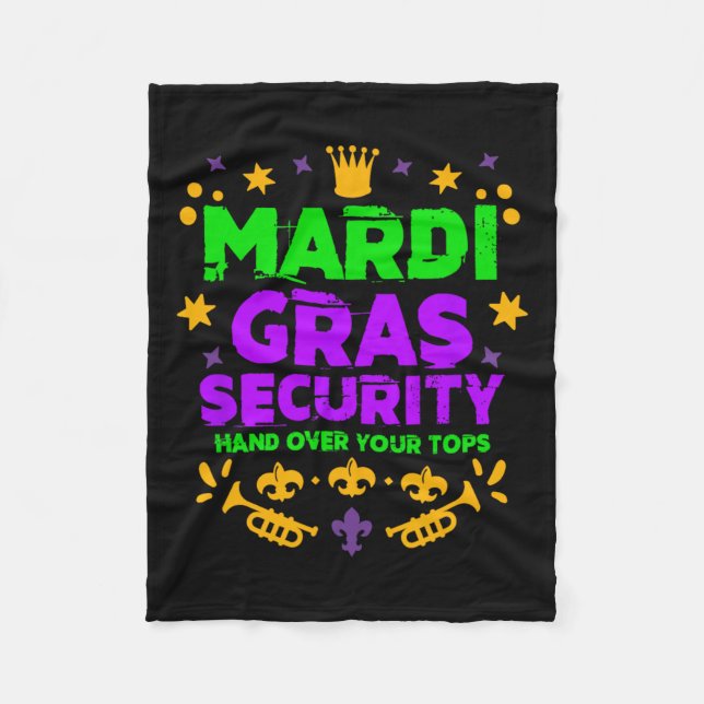 Couverture Polaire Funny Mardi Gras Festival de défilé de sécurité Ma (Devant)