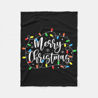 Couverture Polaire Funny Merry Christmas Lights Xmas Family Men Women