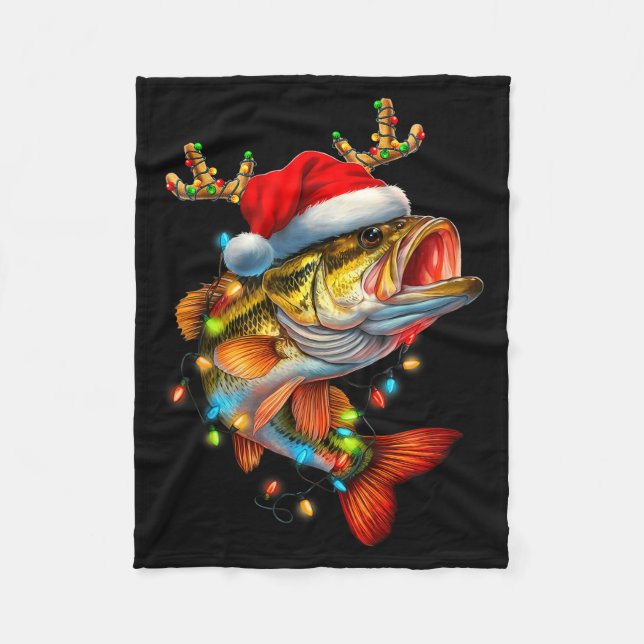 Couverture Polaire Funny Merry Fishmas B Fish Fishing Christmas Xmas  (Devant)