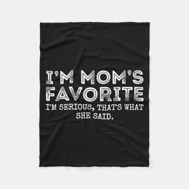 Couverture Polaire Funny Moms Favorite Son Daughter I'm Mom's Favorit (Devant)