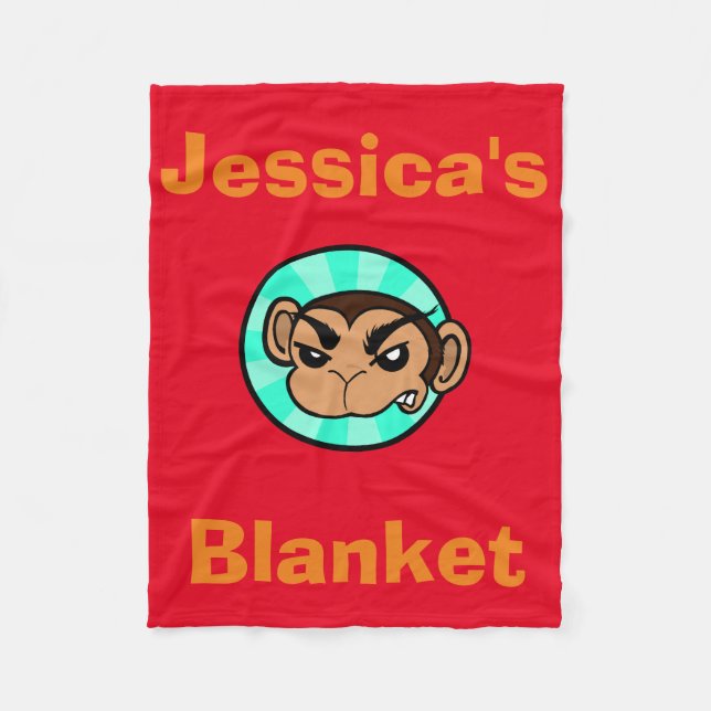 COUVERTURE POLAIRE FUNNY MONKEY PERSONNALISÉ FLEECE BLANKET (Devant)