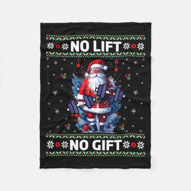 Couverture Polaire Funny Muscle Santa Lifting Ugly Christmas Sweater  (Devant)