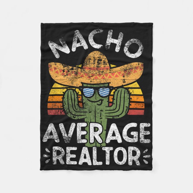 Couverture Polaire Funny Nacho Moyenne Realtor Cinco De Mayo Mexicain (Devant)