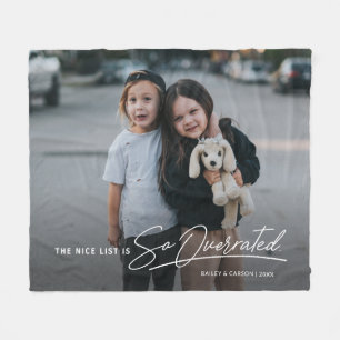 Couverture Polaire Funny Naughty The Nice List Photo Noël