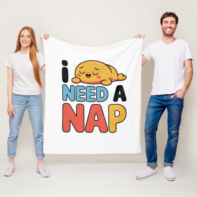 Couverture Polaire Funny Need A Nap Cute Sleepy Cartoon (En situation)