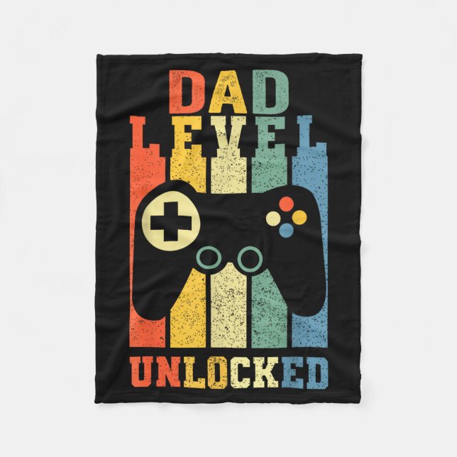 Couverture Polaire Funny New Dad Shirt Dad Level Unlocked Day Tee Shi (Devant)