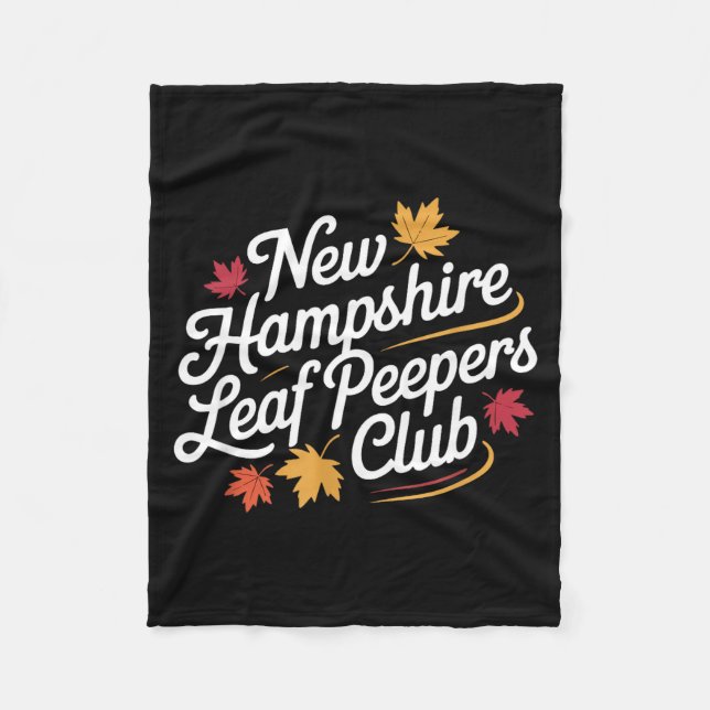 Couverture Polaire Funny New Hampshire Leaf Er's Club Autumn Fall Lea (Devant)