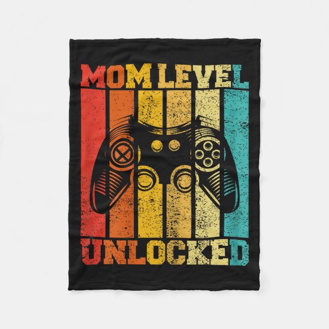 Couverture Polaire Funny New Mom Level Unlocked Gaming Pregnancy Anno (Devant)