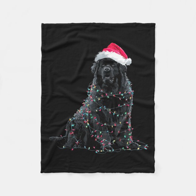 Couverture Polaire Funny Newfoundland Christmas Graphic Dog Lights Lo (Devant)