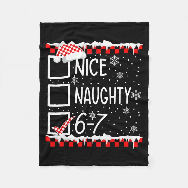 Couverture Polaire Funny Nice Naughty 67 Christmas Brain Rot Six Seve (Devant)