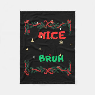 Couverture Polaire Funny Nice Naughty Bruh Noël