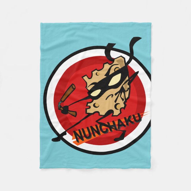 COUVERTURE POLAIRE FUNNY NINJA FROMAGE GRAPHIQUE FLEECE BLANKET (Devant)