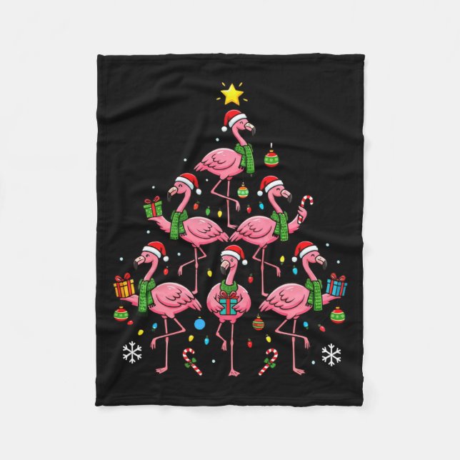 Couverture Polaire Funny Nk Flamingo Christmas Tree Santa Hats Holida (Devant)