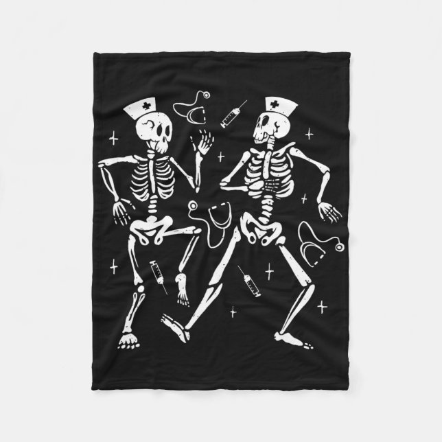 Couverture Polaire Funny Nurse Dancing Skeleton Halloween Skeleton Co (Devant)