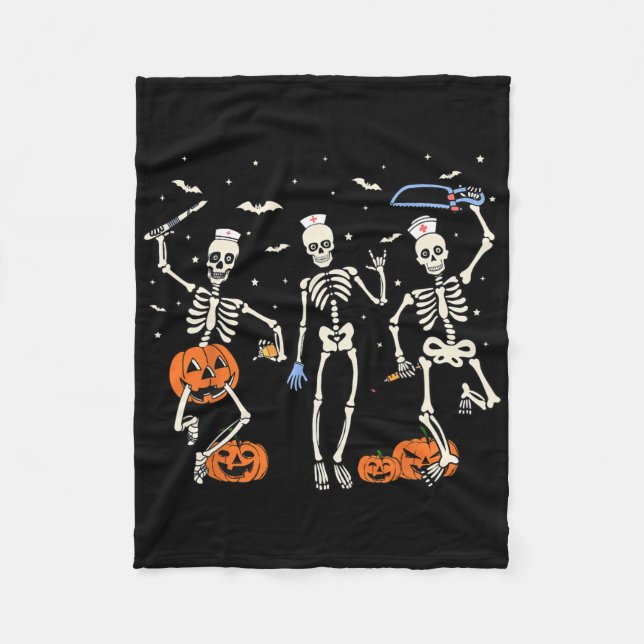 Couverture Polaire Funny Nurse Skeleton Halloween Healthcare 2 (Devant)