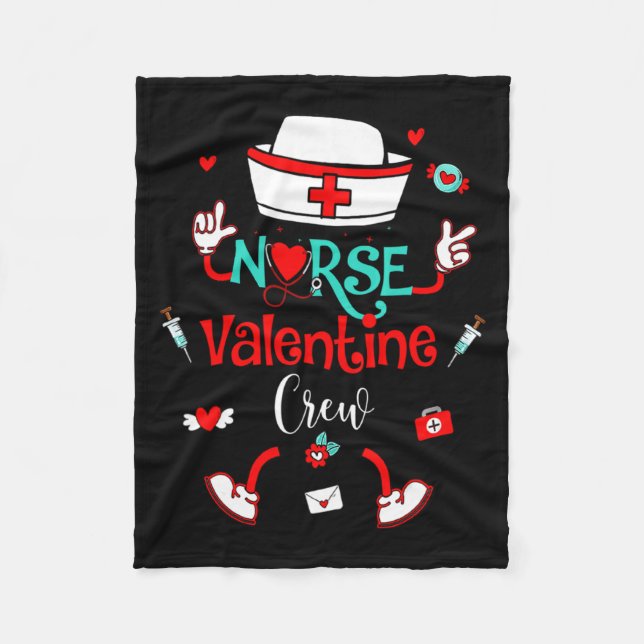 Couverture Polaire Funny Nurse Valentines Day Nurse Crew Family Group (Devant)