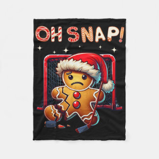 Couverture Polaire Funny Oh Snap Hockey Gingerbread Christmas Santa H