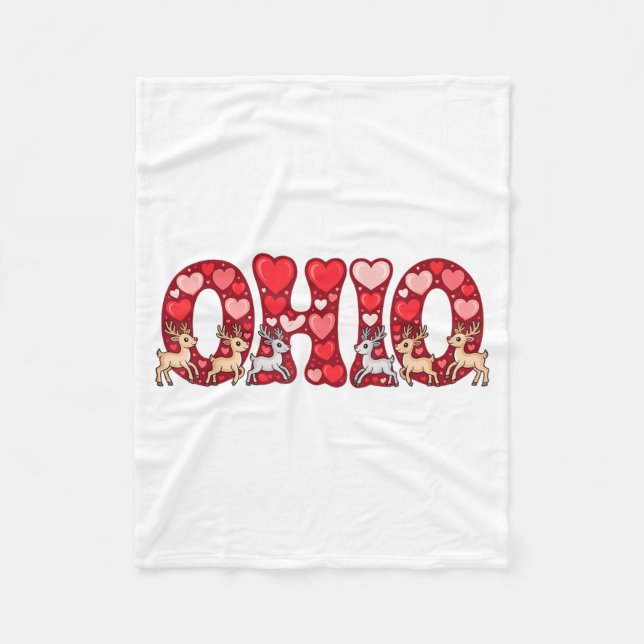 Couverture Polaire Funny Ohio Deer Midwestern Party O-h-i-o In Valent (Devant)