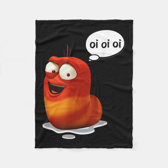 Couverture Polaire Funny Oi Oi Oi Rouge Worm Sarcastique mème (Devant)