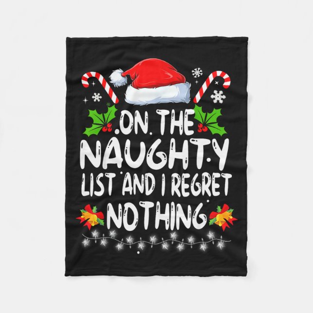 Couverture Polaire Funny On The List Of Naughty And I Regret Nothing  (Devant)