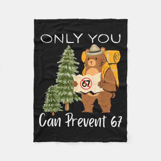 Couverture Polaire Funny Outdoor Bear Wild Number Six Seven Pun  (Devant)