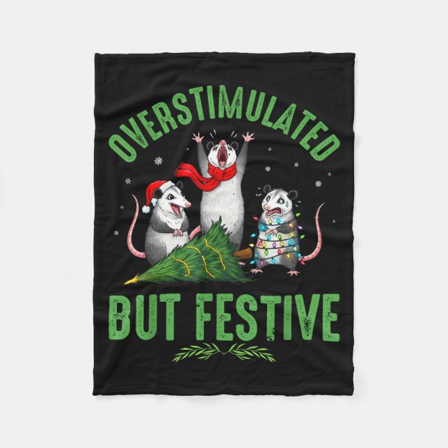 Couverture Polaire Funny Overstimulated But Festive Christmas Ssum Ho (Devant)